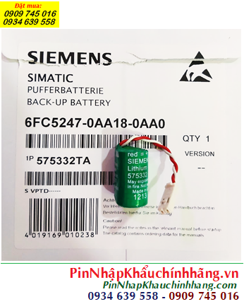 Siemens 57532TA; Pin nuôi nguồn Siemens PLC 575332TA 1/2AA  lithium 3.0v Made in Germany